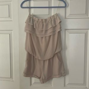 Cream Chiffon Ruffle romper